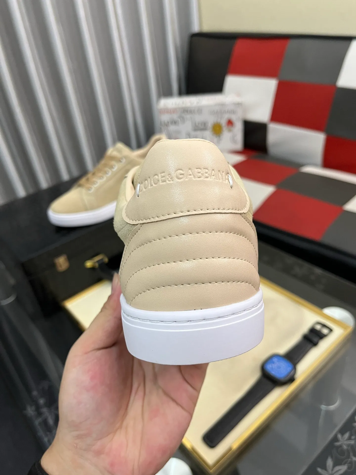 Men's shoes 💰400⌚️⌚️New DG Dolce & Gabbana high-end couple's sports and casual shoes, imported cowhide, multiple material splicing design➕Imported cowhide lining, cowhide foot pads➕Original TPR elastic outsole. Size: 38-46